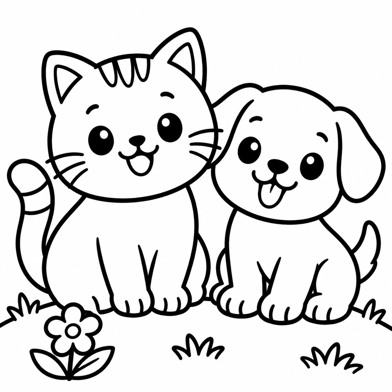 Cute Animals Coloring Pages For Kids 3 - printable coloring page preview
