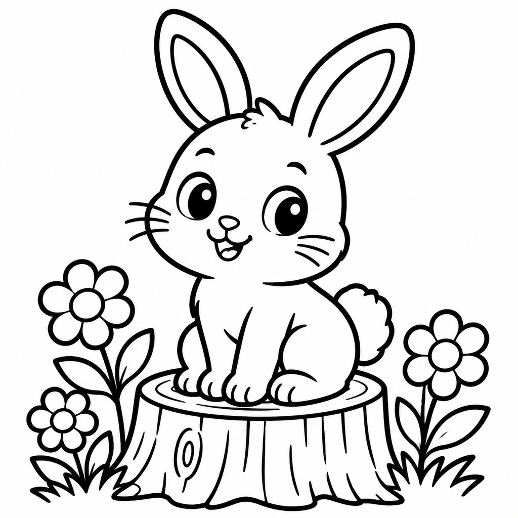 Cute Animals Coloring Pages For Kids - printable coloring page preview