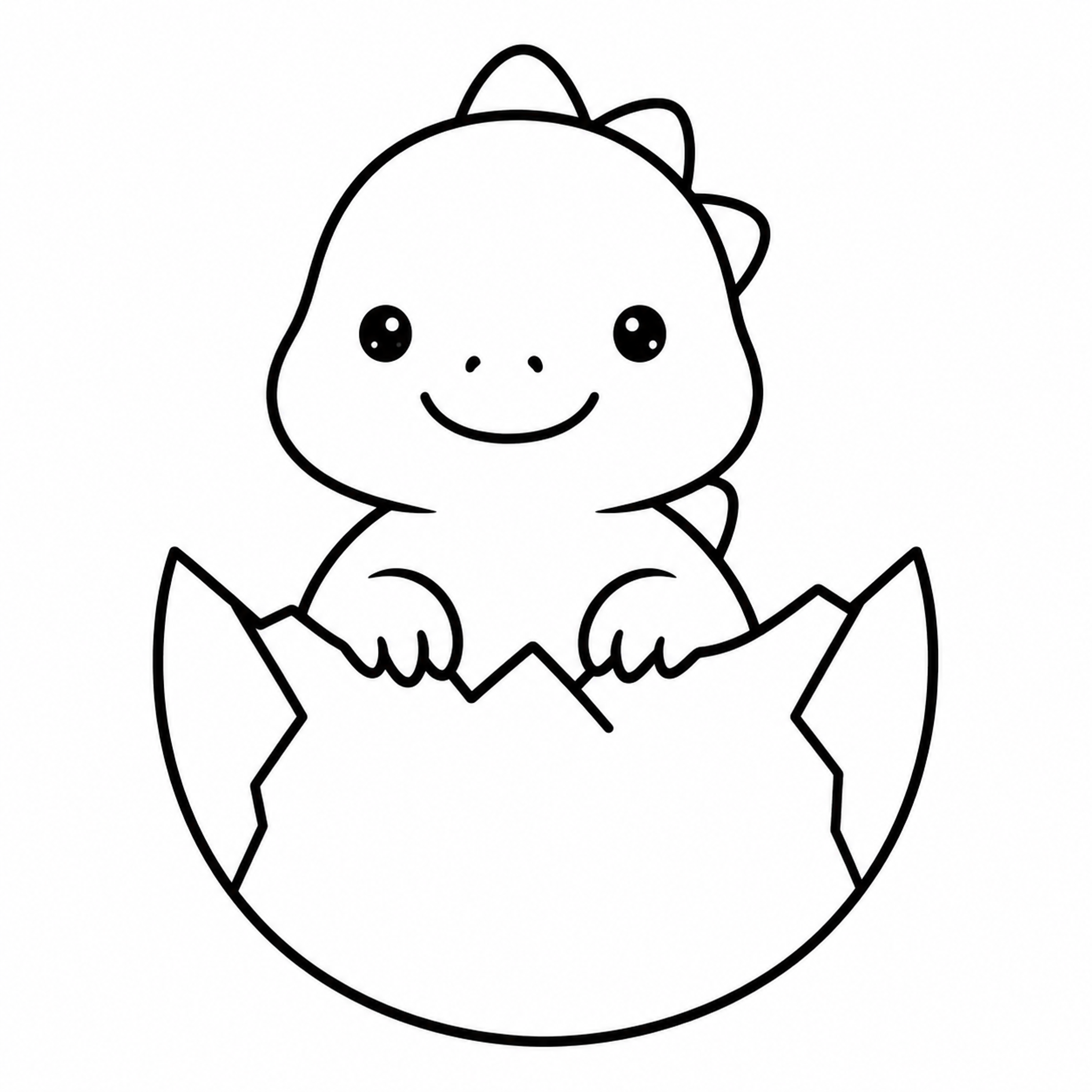Baby Dinosaur Hatching from a Giant Egg Coloring Page - printable coloring page preview