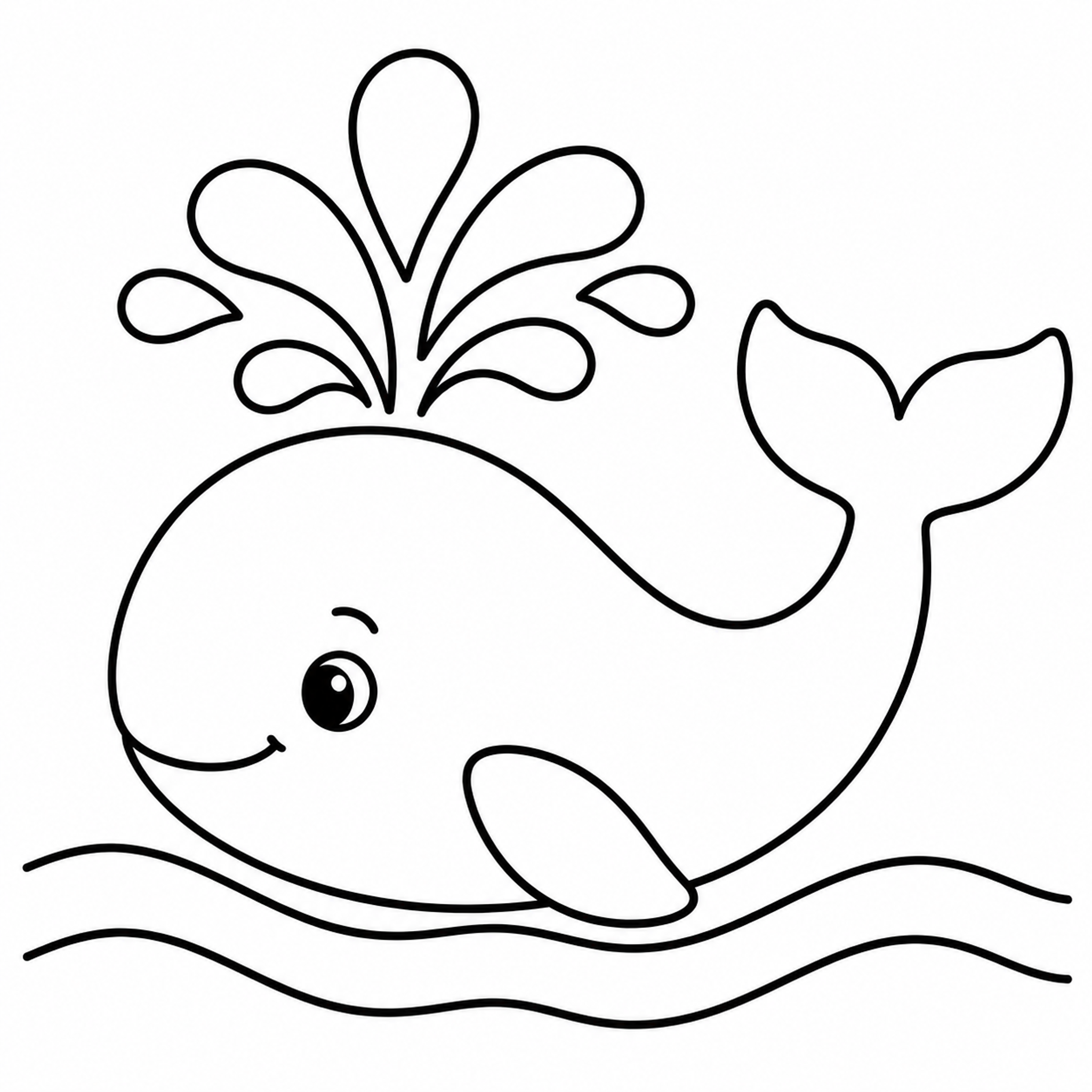 Big Whale Spouting Water Coloring Page - printable coloring page preview
