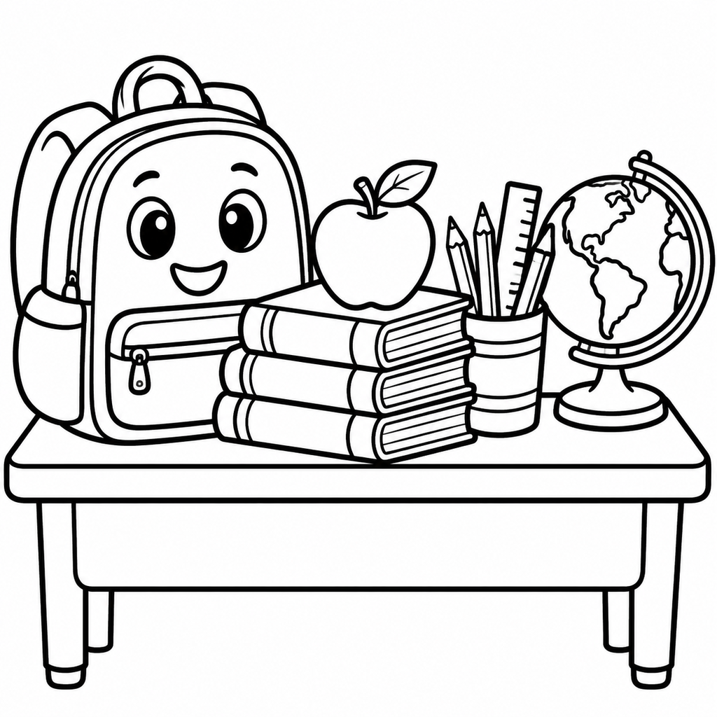 Free Back To School Coloring Pages For Kids - printable coloring page preview