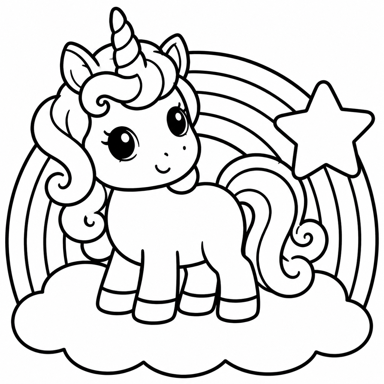 Magical Unicorn Coloring Pages For Kids preview